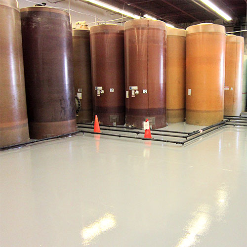 A room filled with massive storage vats
